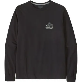 Pánské tričko Pánské triko Patagonia M's L/S Chouinard Crest Responsibili-Tee Velikost: L / Barva: černá