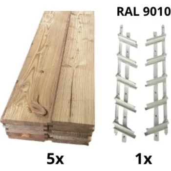 Zahradní stavba Samkit SET white - 1300*500mm (5ks modřínových desek a 1x samkit)
