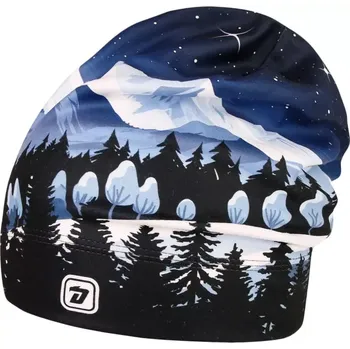 Pokrývka hlavy Flísová čepice Dráče Yetti - vzor 62 - modrá - hory