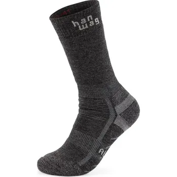 Pánské ponožky trekové ponožky unisex HANWAG Hanwag Alpin Socke Asphalt/Anthracite - 36-38