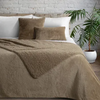 Přehoz na lůžko Kožešinový přehoz na postel NINA - béžový Rozměr přehozu (šířka x délka): 170x210cm