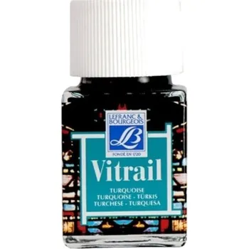 Speciální výtvarná barva Lefranc & Bourgeois Vitrail Barva na sklo 050 Turquoise Blue 50 ml 1 ks