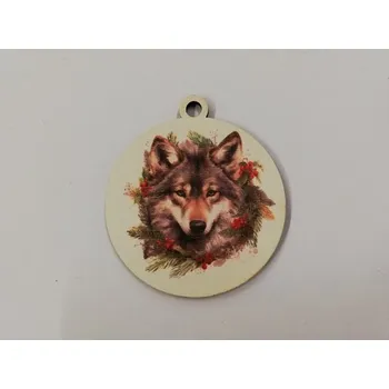 Vánoční dekorace Vánoční výřez baňka - vlk