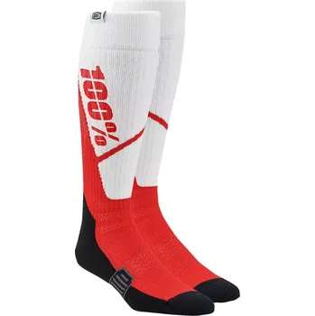 Pánské ponožky a Motokrosové podkolenky / dlouhé ponožky 100% TORQUE COMFORT MOTO SOCKS barva bílá/červená vel. S/M 38-42 (ponožky pro enduro, motokros, MTB, SNB a bruslí)