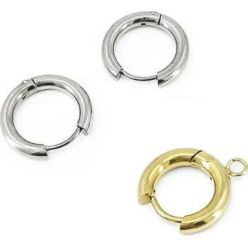 Materiál na výrobu šperku Kruhové náušnice 304 13-15x2,5mm - 1Ks - 10 mm / Ne / Nerez SL