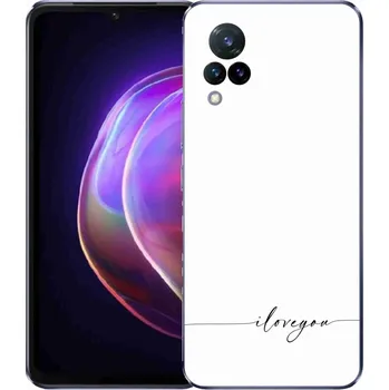 Pouzdro na mobilní telefon Gelový kryt mmCase na Vivo V21 4G/5G - I love you bílé pozadí