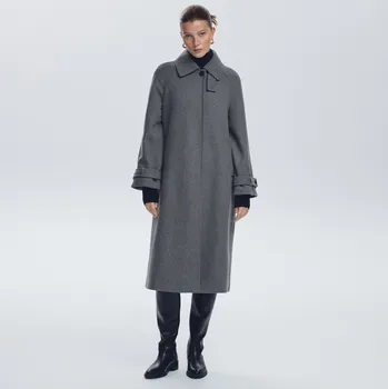 Reserved - Kabát ze směsi vlny - tmavě šedá - 684AY-90M - 684AY-90M-XL