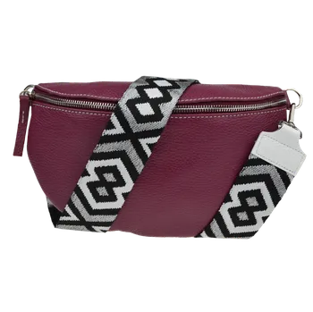 Kabelka NovaKabelka.cz Kožená italská crossbody kabelka Reni Grande Bordo s přídavným popruhem IV