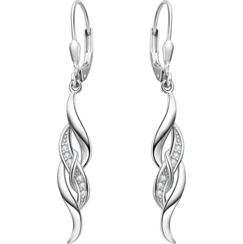 Náušnice NUBIS® Stříbrné visací náušnice se zirkony - NB-3937