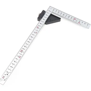 Úhloměr Japonský truhlářský úhelník s dorazem SHINWA - 8 stupnic