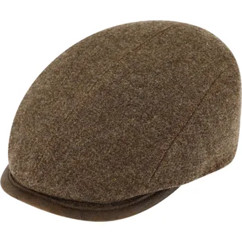 Čepice Fiebig - Headwear since 1903 Zimní tmavě hnědá bekovka driver cap od Fiebig - hnědá vlna a kůže Velikost: 58 cm