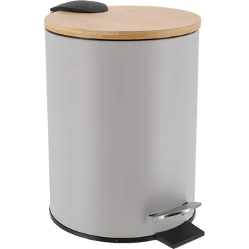 Odpadkový koš Odpadkový koš Timeless, šedá/s dřevěnými prvky, 2,5 l