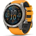 Garmin fenix 8 AMOLED Sapphire 51 mm titanové s oranžovým řemínkem Titanová