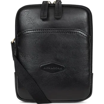 Pánská kožená taška přes rameno Hexagona 1920121 černá