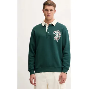 Pánská mikina Bavlněná mikina EA7 Emporio Armani pánská, zelená barva, s potiskem, AF16427.7X000142 79X, vel. L