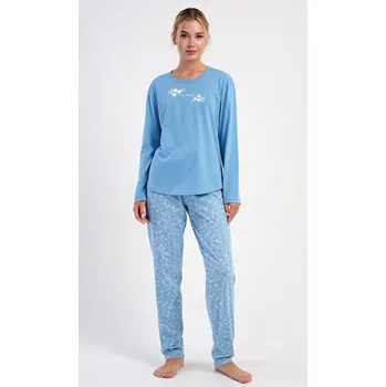 Dámské pyžamo Dámské pyžamo dlouhé Natural life - modrošedá - XXL