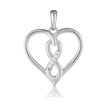 Přívěsek Stříbrný přívěšek srdce s nekonečnem SVLP1417XH2BI00