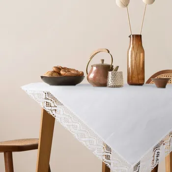 ubrus Bílý ubrus na stůl s krajkou SUSAN 85x85cm