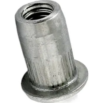 Matice Nýtovací matice s plochou hlavou M8 rýhované tělo A2 (3.1-5.5) plochá hl.