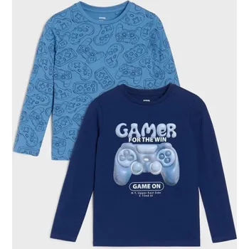 Sinsay - 2 balení triček s dlouhým rukávem - mid blue - 038FT-52X - 038FT-52X-104