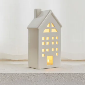 Svícen ROSA Keramický svícen bílý domek Sixi S