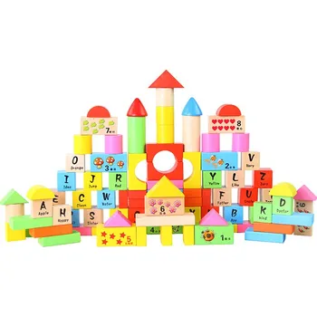 Dřevěná hračka Aga4Kids Dřevěné kostky 100 ks