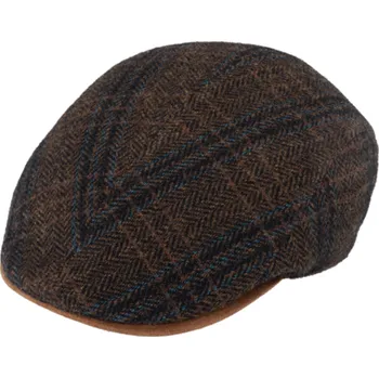 Čepice Fiebig - Headwear since 1903 Pánská vlněná bekovka rybí kost cognac - Fiebig - Harris Tweed Velikost: 59 cm (L)