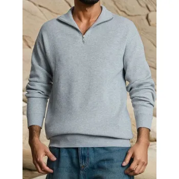 Pánský svetr Sinsay - Žebrovaný pletený svetr - šedá - 779FZ-09M - 779FZ-09M-M