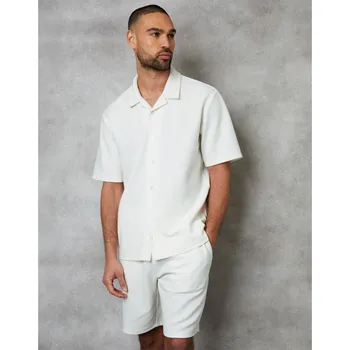 Pánská košile Košile Threadbare Ecru 3880981 Medium