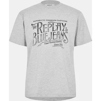 Pánské tričko Tričko Replay Grey Melange 5747869 XL