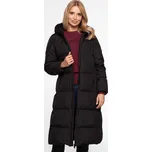 Černá dámská dlouhá prošívaná péřová bunda s kapucí BLH 250869 FX - black Velikost: M