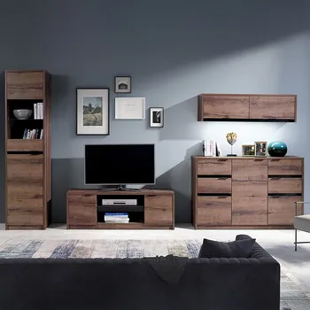 Obývací stěna Obývací stěna DENVER mc | sestava A | 4 díly | dub monastery/černá lesk