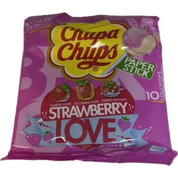 Bonbon Chupa Chups Strawberry LOVE 10 ks 120g {DE}