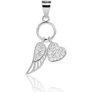Přívěsek Stříbrný přívěšek andělské křídlo se srdíčkem SVLP1458XJ6BI00