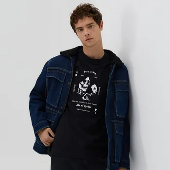 Pánské tričko Reserved - Tričko regular s potiskem - černý - 502EX-99X - 502EX-99X-M