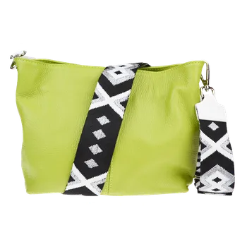 Kabelka NovaKabelka.cz Kožená italská crossbody kabelka Batilda Verde Segnale s přídavným popruhem VIII