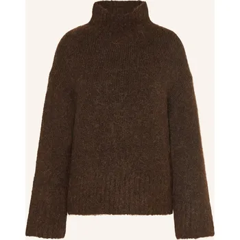 Dámský svetr Selected Femme Dámský Svetr S Alpakou, tmavě hnědá, 36