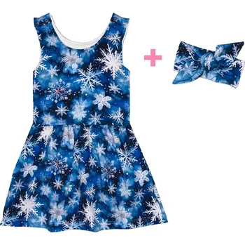 Kojenecké oblečení Komplet - Laclové šatičky s čelenkami - Sněhové vločky Velikost: 68