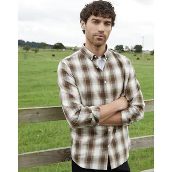 Pánská košile Košile Threadbare Chocolate 1071528 Small