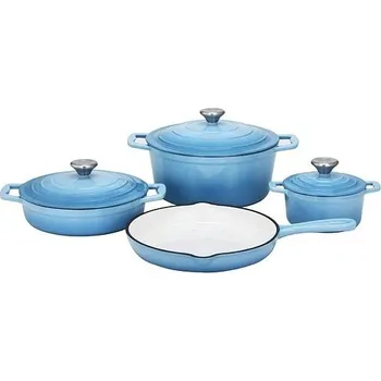 Hrnec CS SOLINGEN Sada nádobí litinová Xanten 7 ks modrá CS-067502 + Kuchyňská chňapka v hodnotě 99,-