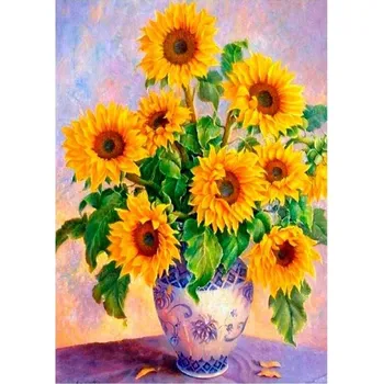 Diamantové malování Diamantové malování 30x40 cm - Slunečnice ve váze /TMR12042/