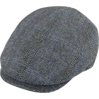 Čepice Fiebig - Headwear since 1903 Pánská modrá vlněná bekovka - Fiebig - Harris Tweed Velikost: 59 cm (L)