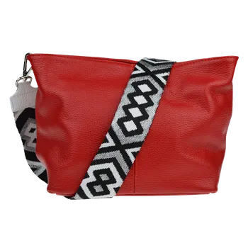 Kabelka NovaKabelka.cz Kožená italská crossbody kabelka Batilda Rosso s přídavným popruhem VII