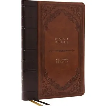 KJV Holy Bible: Giant Print Thinline Bible, Brown Leathersoft, Red Letter, Comfort Print (Thumb Indexed): King James Version (Vintage Series) - Nelson, Thomas