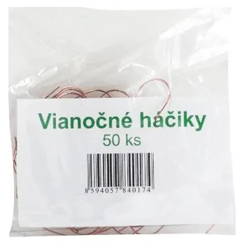 Vánoční dekorace Vánoční háčky - měděné, sada 50 ks