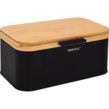 chlebník King Hoff KH-1735 - černý/dřevo