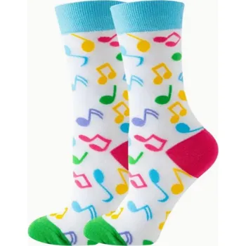 Barevné ponožky s potiskem not