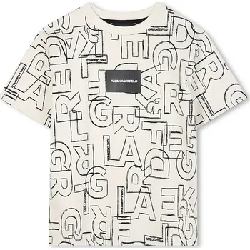 Chlapecké tričko Dětské bavlněné tričko Karl Lagerfeld Z30960.162.174 bílá 00X, vel. 174