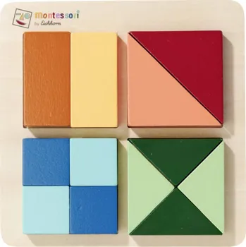 Puzzle Eichhorn EICHHORN DŘEVO Montessori čtverce puzzle baby vkládačka na desce