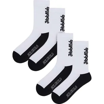 HOLOKOLO Cyklistické ponožky klasické - LINEAL 2PAK - bílá/černá